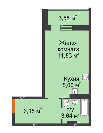 1 комнатная квартира 28,15 м² в ЖК Квартал №6 (Восточный), дом Литер 25