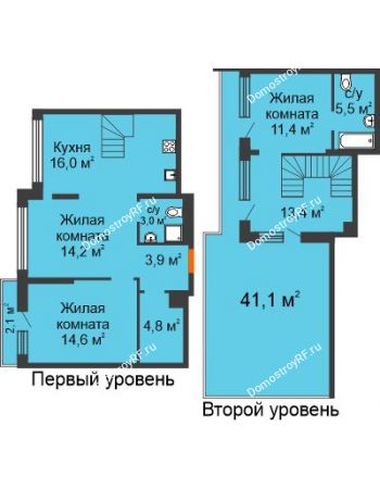 3 комнатная квартира 130 м² в ЖК Октябрьский, дом ГП-4