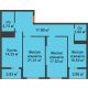 3 комнатная квартира 93,04 м² в ЖК Сокол, дом 4 очередь секция 5-6-7 - планировка