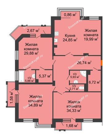 4 комнатная квартира 204,08 м² - ЖК На ул. Буденного, 182