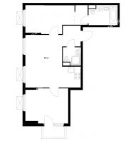 2 комнатная квартира 60,2 м² в ЖК Савин парк, дом корпус 10 - планировка