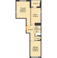 2 комнатная квартира 55,7 м² в ЖК Грин Парк, дом Литер 2 - планировка