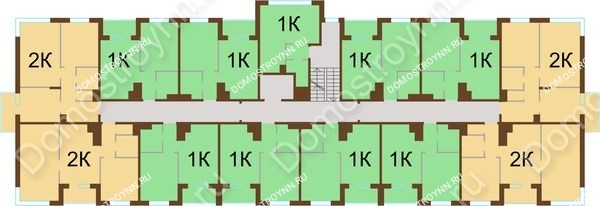 Планировка 2 этажа в доме № 21 в ЖК НОВИНКИ Smart City