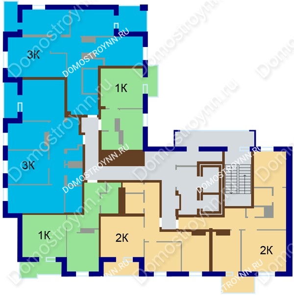 Жилой дом Приокский - планировка 14 этажа