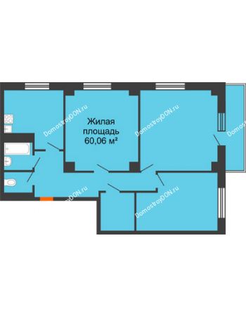 3 комнатная квартира 95,72 м² в ЖК Сокол Градъ, дом Литер 6