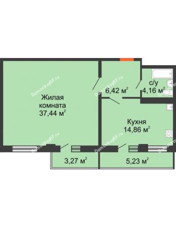 1 комнатная квартира 65 м² в ЖК Красная площадь, дом Литер 3