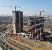 Ход строительства дома 1 в ЖК Голос Заря -