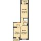 2 комнатная квартира 55,7 м² в ЖК SkyPark (Скайпарк), дом Литер 1, корпус 1, блок-секция 2-3 - планировка
