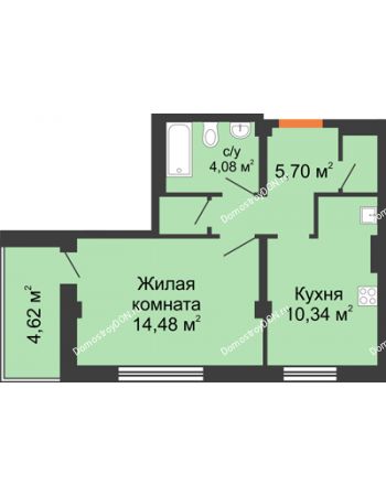 1 комнатная квартира 40,1 м² - ЖК Дом на 14-й Линии