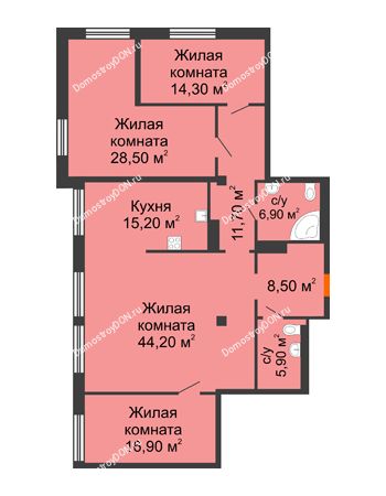 4 комнатная квартира 148 м² - ЖК Богатяновский