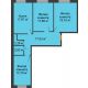 3 комнатная квартира 92,78 м², ЖК Две реки - планировка
