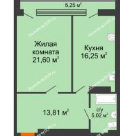 1 комнатная квартира 61,92 м², ЖК Царское село - планировка