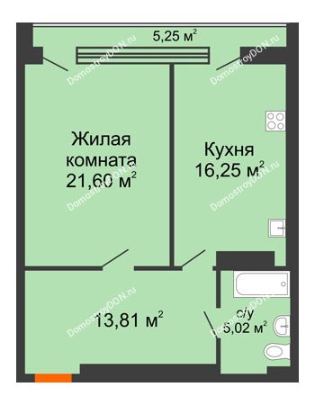 1 комнатная квартира 61,92 м² - ЖК Царское село