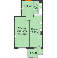 1 комнатная квартира 39,22 м² в ЖК Сердце Ростова 2, дом Литер 1 - планировка