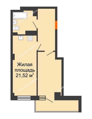2 комнатная квартира 41,28 м² в ЖК Сокол Градъ, дом Литер 2
