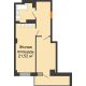 2 комнатная квартира 41,28 м² в ЖК Сокол Градъ, дом Литер 2 - планировка
