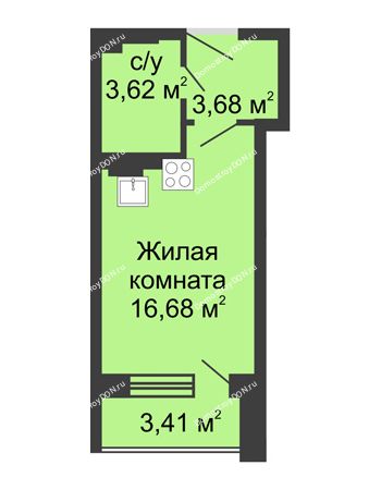 Студия 25,68 м² - ЖК Вдохновение