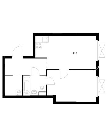 1 комнатная квартира 41,3 м² в ЖК Савин парк, дом корпус 10