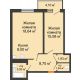 2 комнатная квартира 59,64 м² в ЖК Сокол на Оганова, дом Литер 2 - планировка