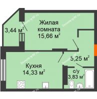 1 комнатная квартира 40,79 м² в ЖК Московский, дом дом 1 - планировка