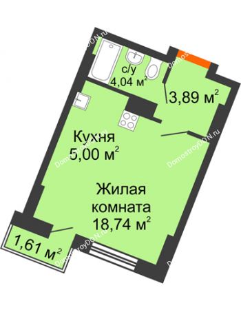 Студия 26,91 м² в ЖК Мечников, дом ул. Мечникова, 37