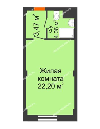 Студия 29,73 м² - Апарт-Отель Гордеевка