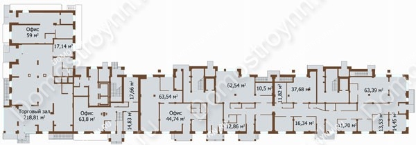 Жилой дом Приокский - планировка 1 этажа