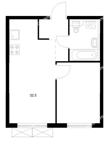 1 комнатная квартира 32,5 м² в ЖК Савин парк, дом корпус 8