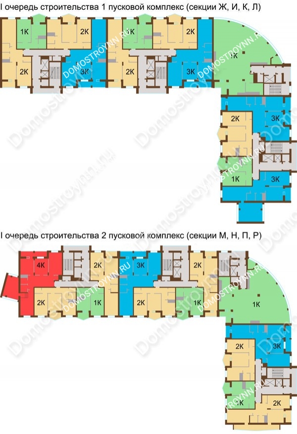 Планировка 15 этажа в доме № 89, корп. 1, 2 в ЖК Монолит