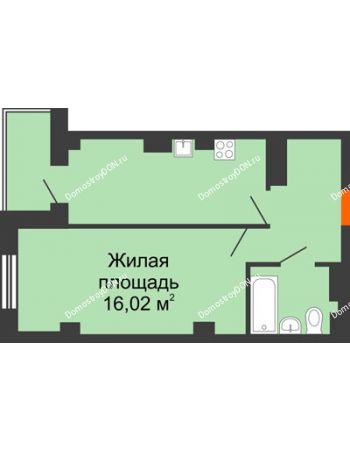 1 комнатная квартира 37,35 м² в ЖК Сокол Градъ, дом Литер 2