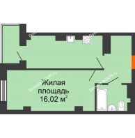 1 комнатная квартира 37,35 м² в ЖК Сокол Градъ, дом Литер 2 - планировка