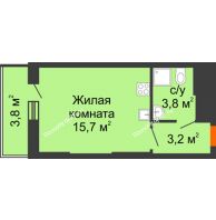 Студия 26,5 м², ЖК Космолет - планировка