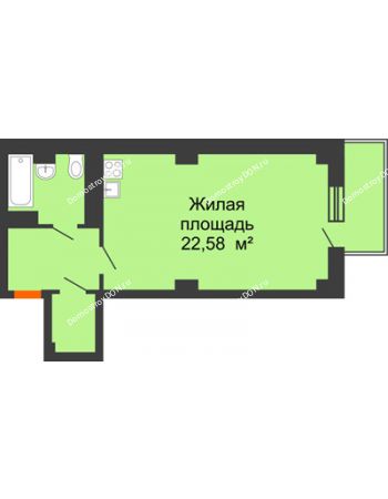 Студия 40,71 м² в ЖК Сокол Градъ, дом Литер 6