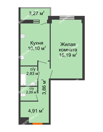 1 комнатная квартира 41,62 м² - ЖД по ул. Матросова (Арзамас)