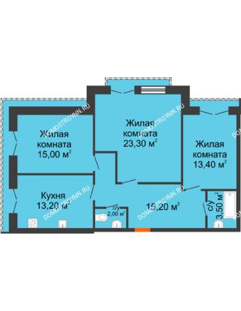 3 комнатная квартира 85,6 м² - ЖД по ул. Кирова