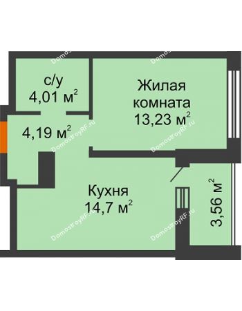 1 комнатная квартира 37,91 м² в Жилой Район Никольский, дом ГП-54