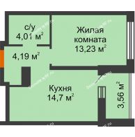 1 комнатная квартира 37,91 м² в Жилой Район Никольский, дом ГП-54 - планировка