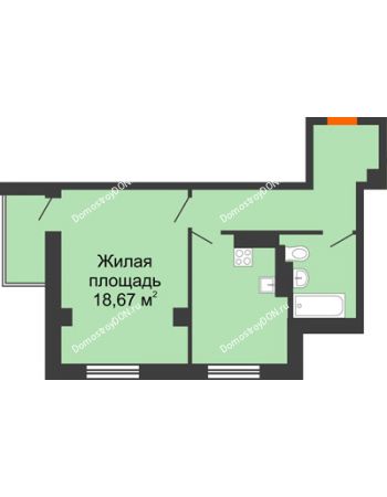 1 комнатная квартира 42,54 м² в ЖК Сокол Градъ, дом Литер 2