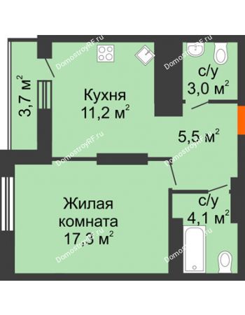 1 комнатная квартира 44,8 м² - ЖК Космолет